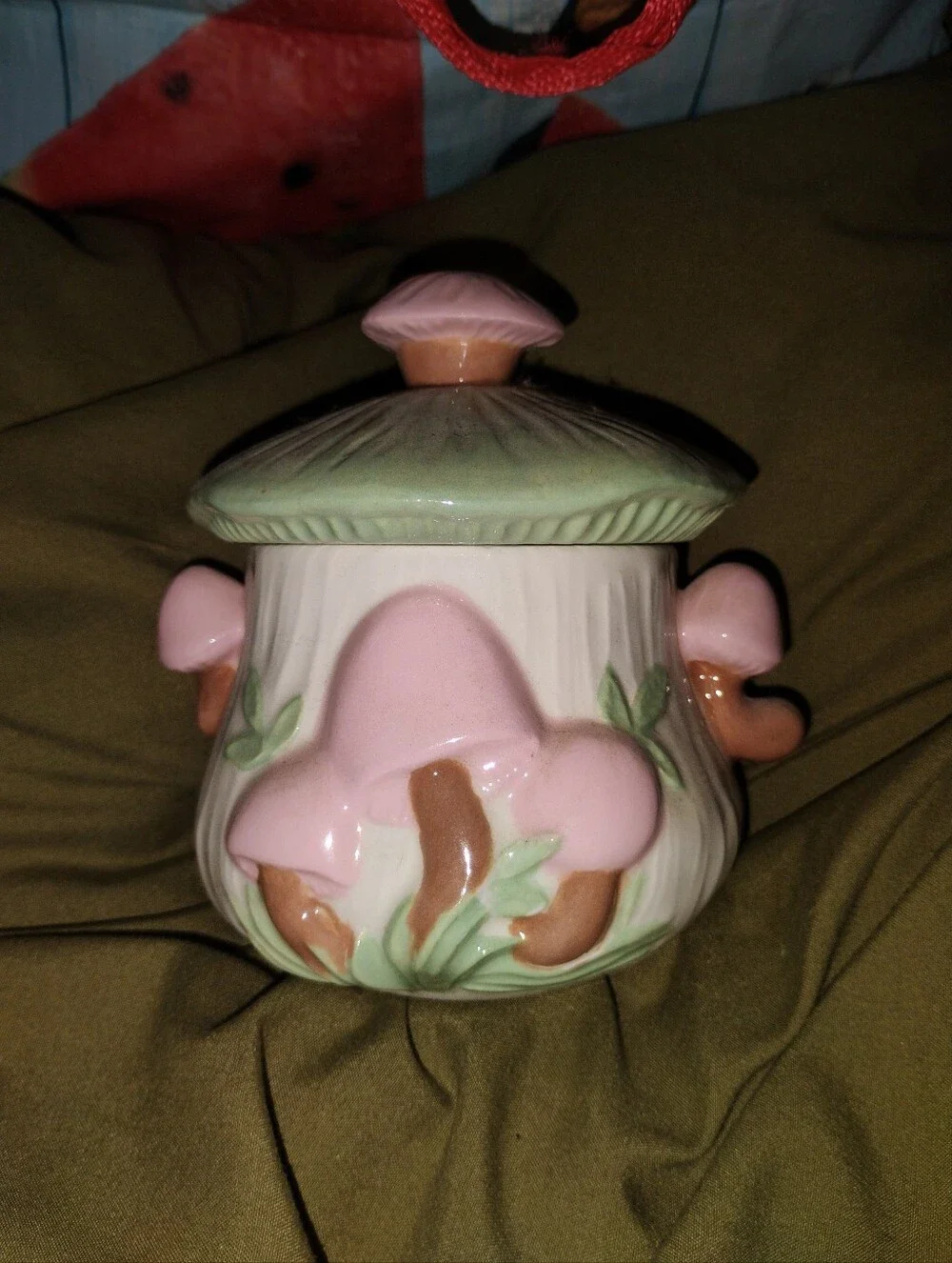 Ceramic 70s Butter Dish, Salt & Pepper Shakers, 5